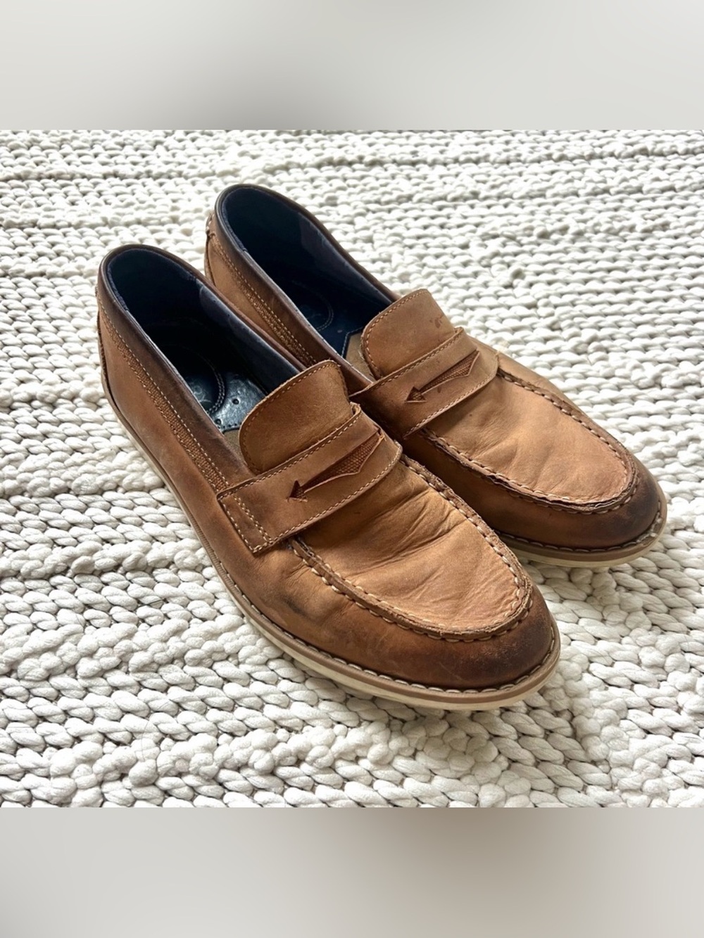 SPERRY Shoes Brown Leather Newman Penny Loafer Mens 7.5 STS22371